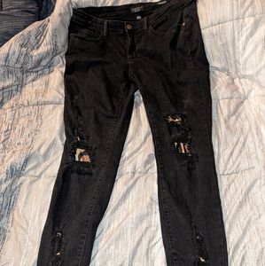 Judy blue black jeans with leopard